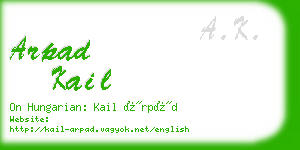 arpad kail business card